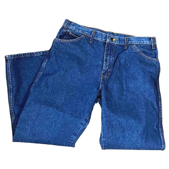 Dickies Mens Blue Jeans Sz 38 x 30 Boot Cut Dark Rinse Denim - Picture 1 of 9